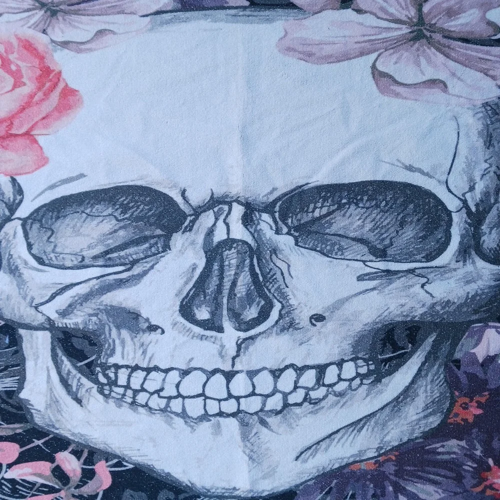 Skull Flowers Terry Cloth Beach Towel Tapestry 27x58